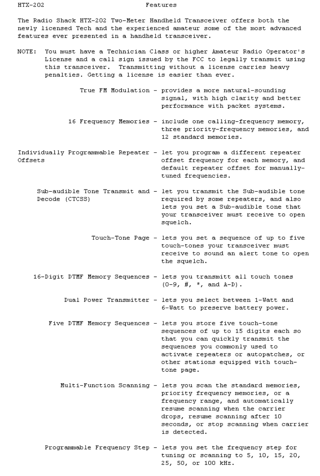 Radio Shack HTX-202 User Manual