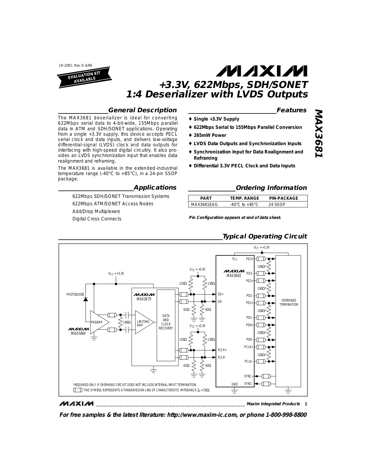 Maxim MAX3681EAG Datasheet