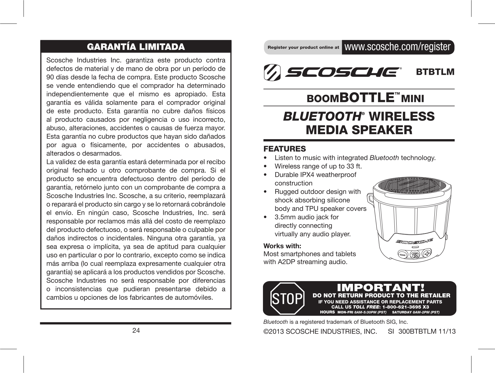 Scosche BTBTLM User Manual