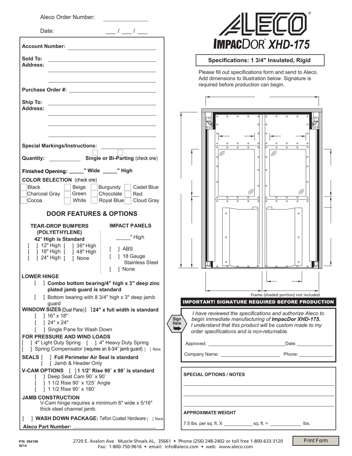 Aleco XHD-175 User Manual