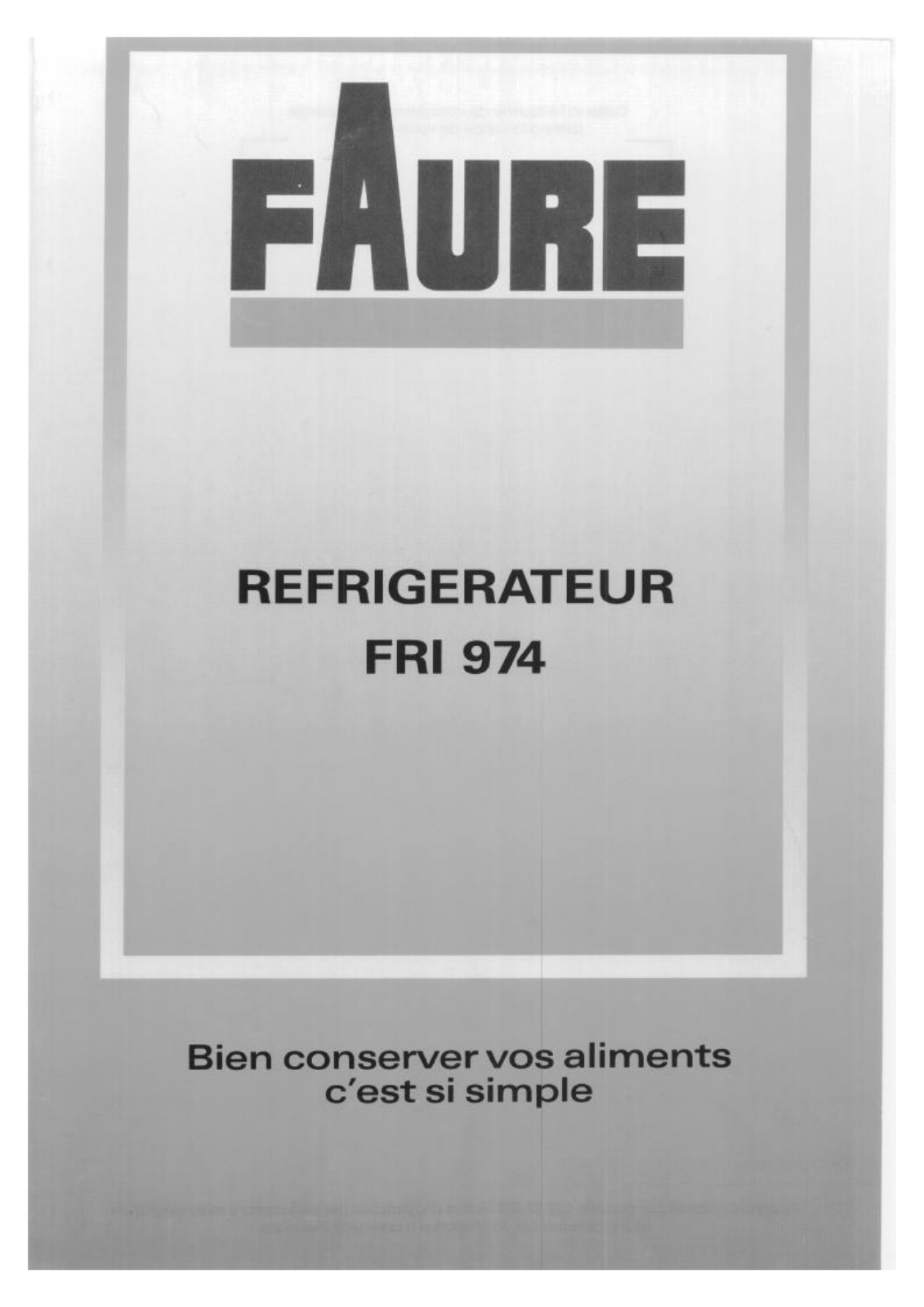 Faure FRI974W-4 User Manual