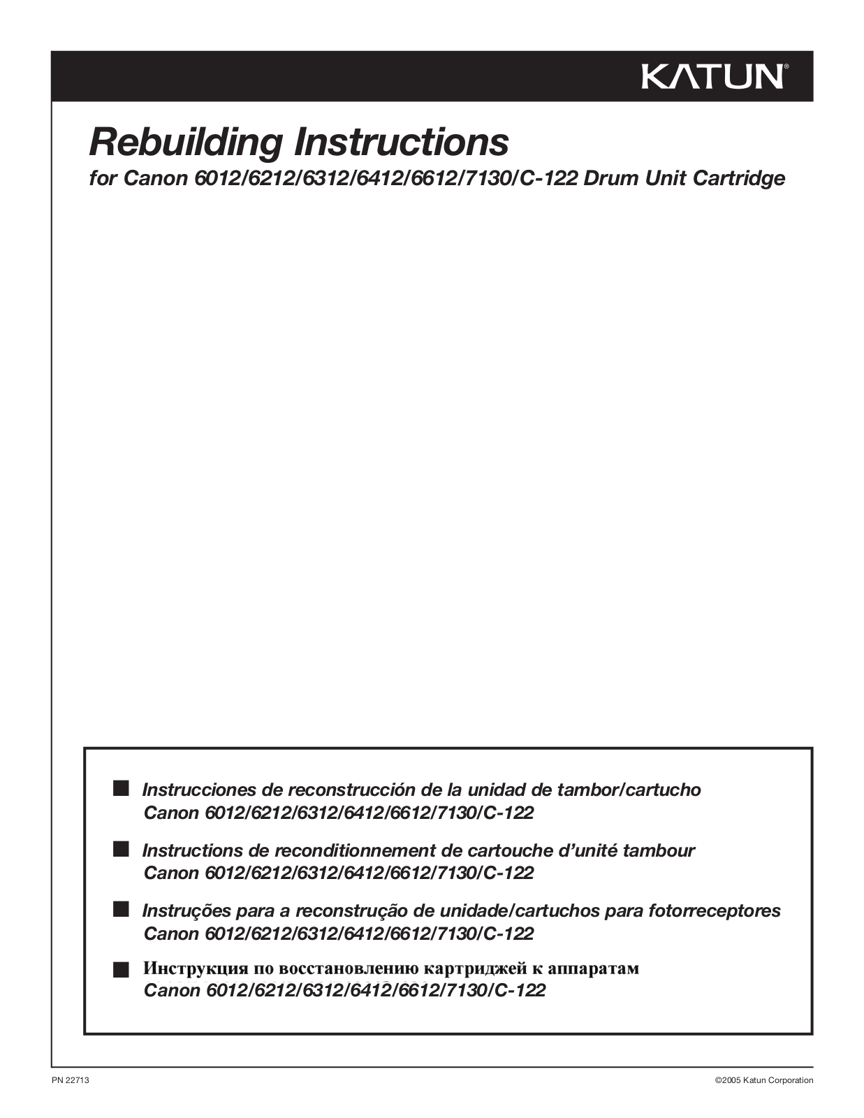 Katun C-122 User Manual