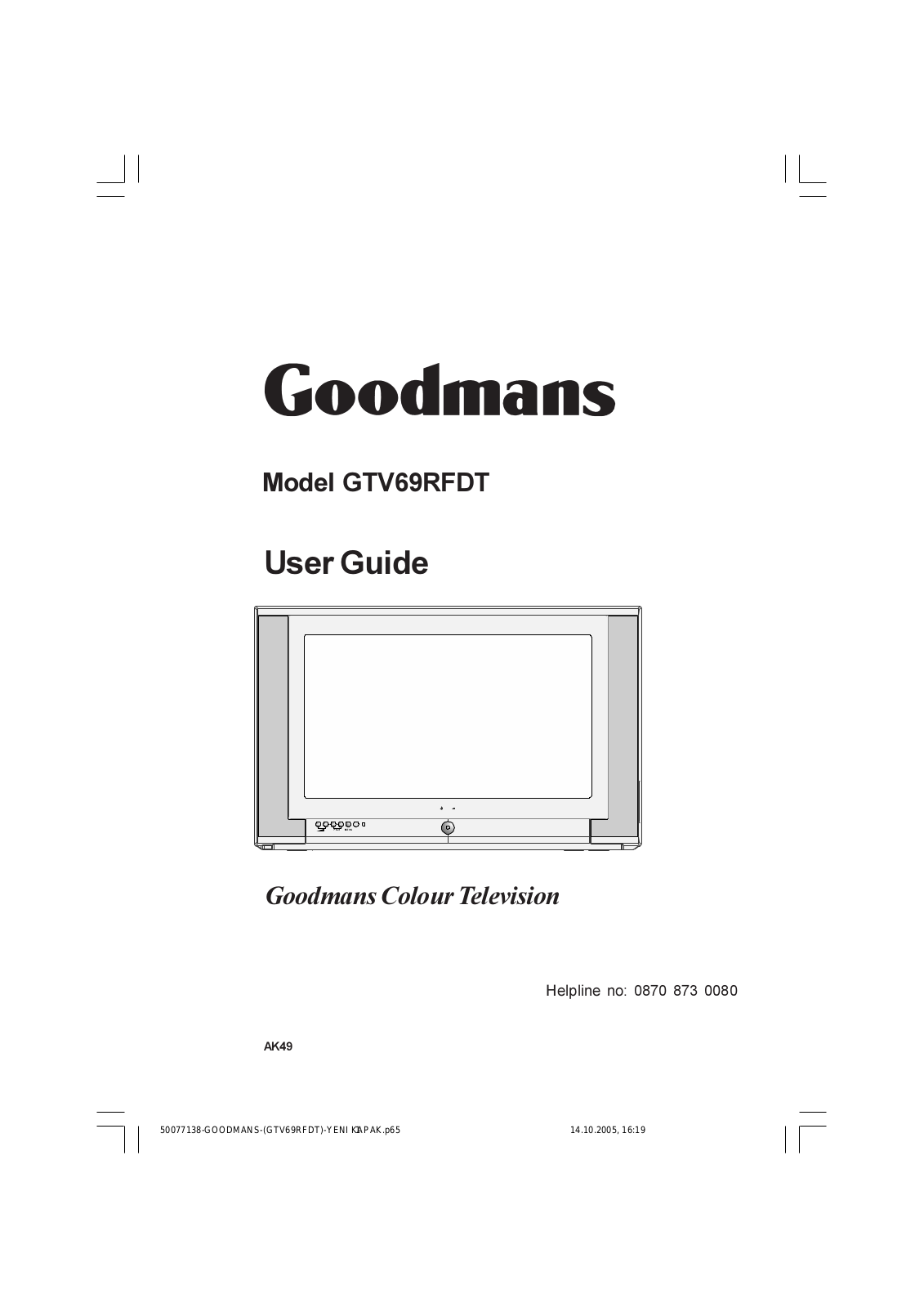 Goodmans GTV69RFDT User Guide