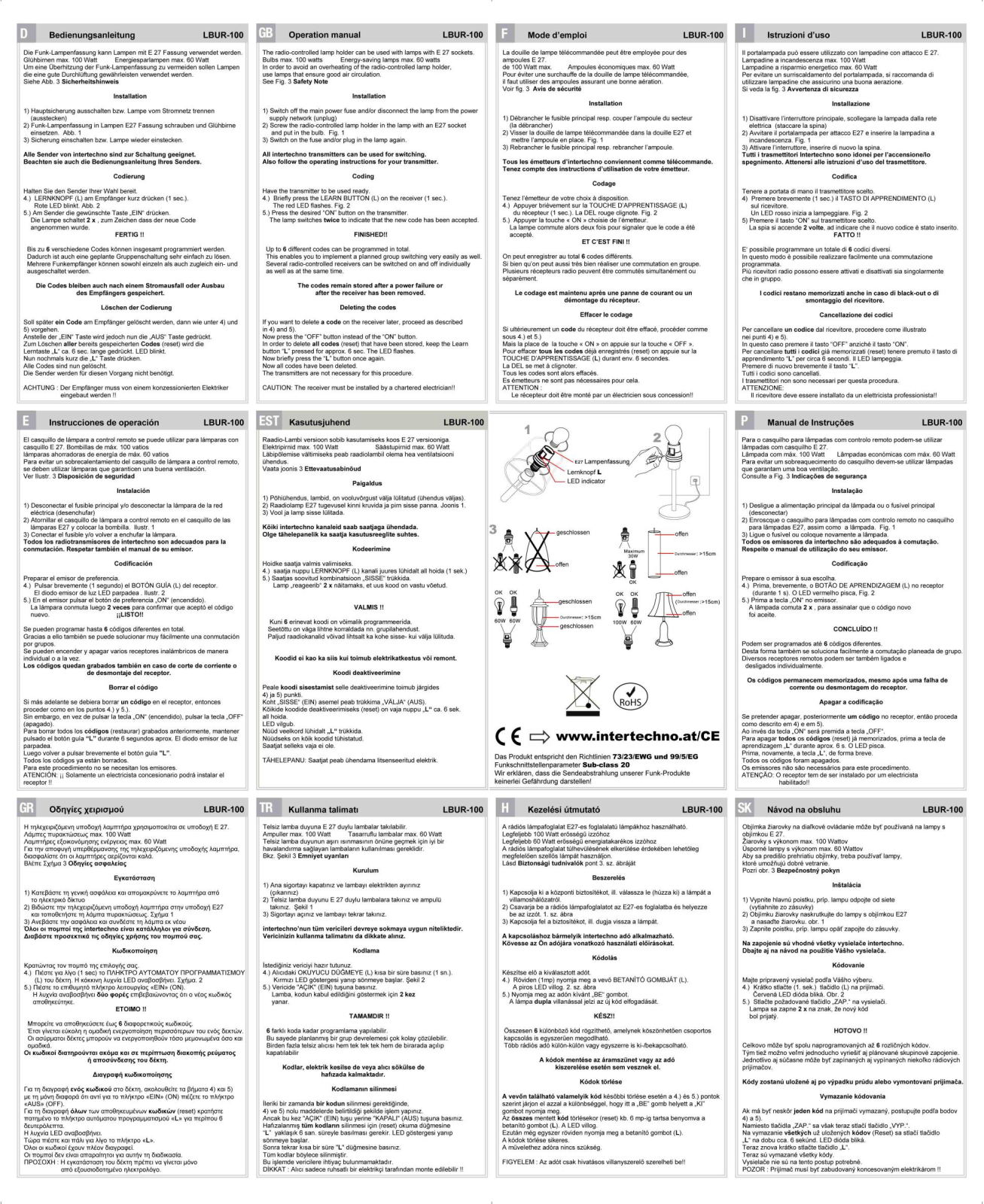 Intertechno LBUR-100 operation manual