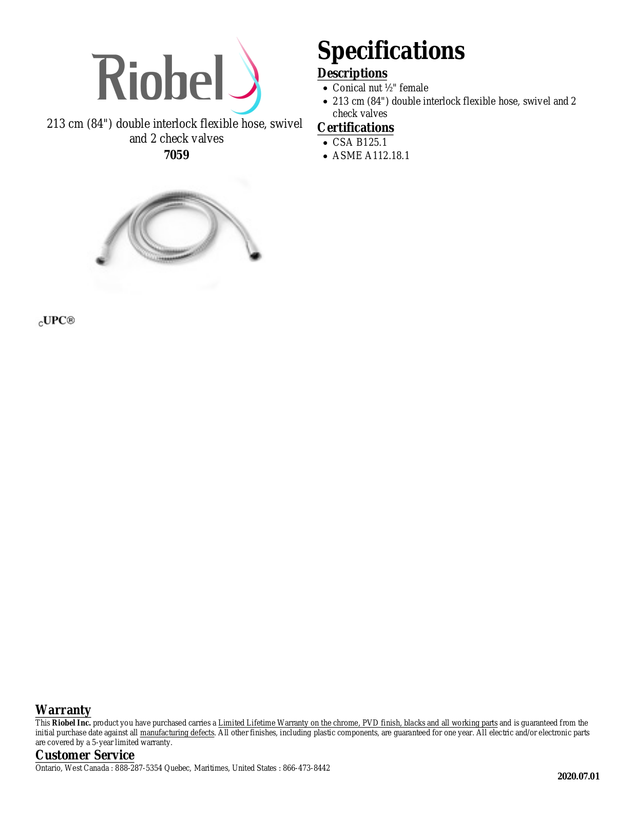 Riobel 7059C Specifications - ManualMachine.com