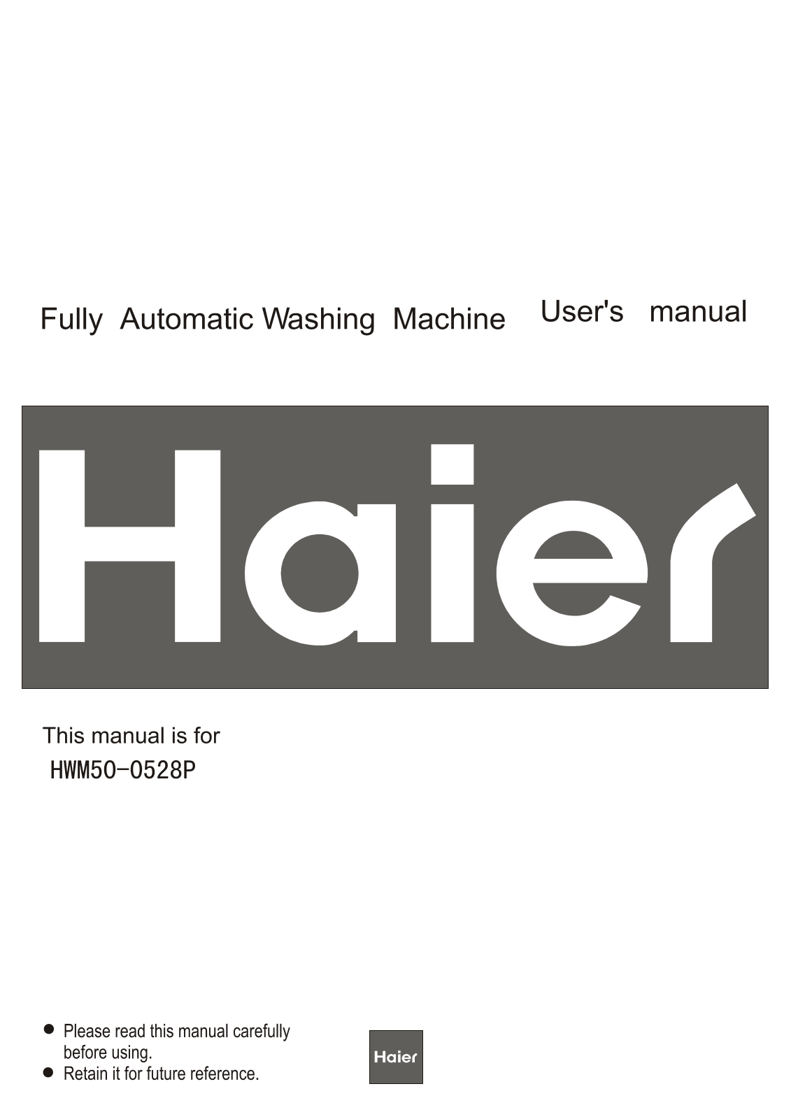 Haier HWM50-0528P User Manual