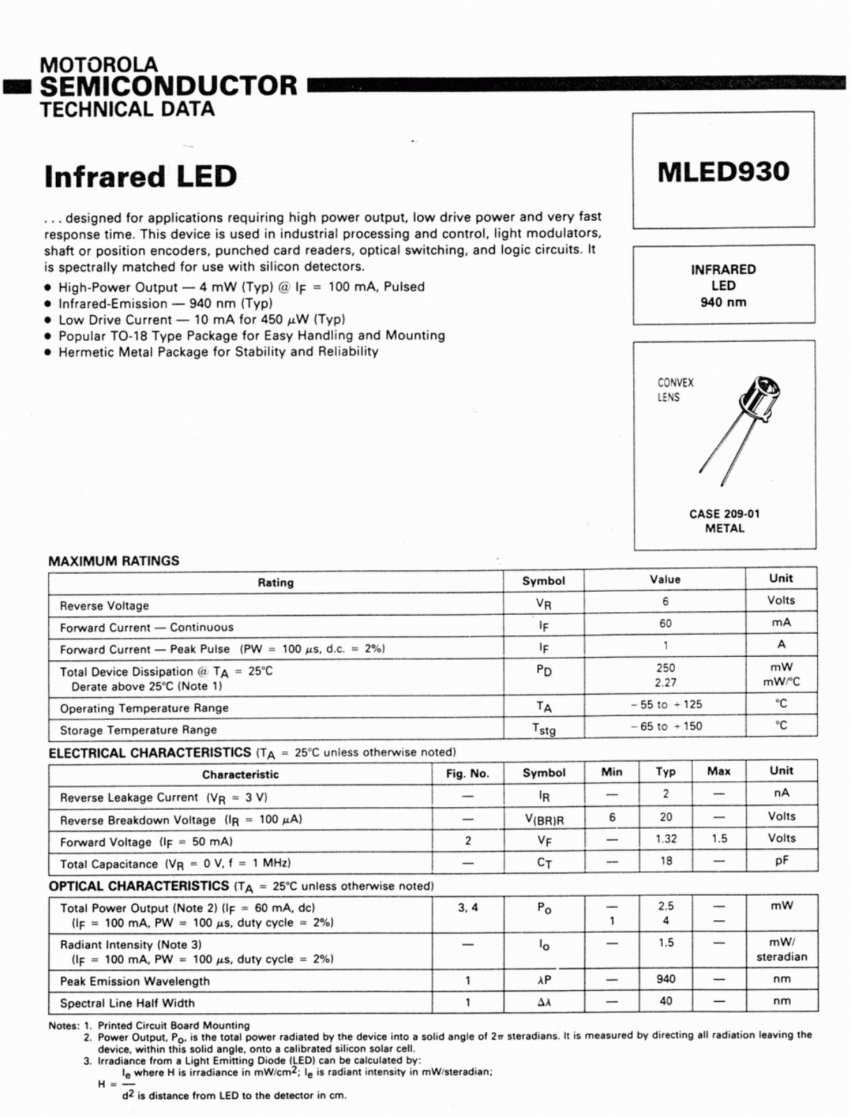 Motorola MLED930 Datasheet