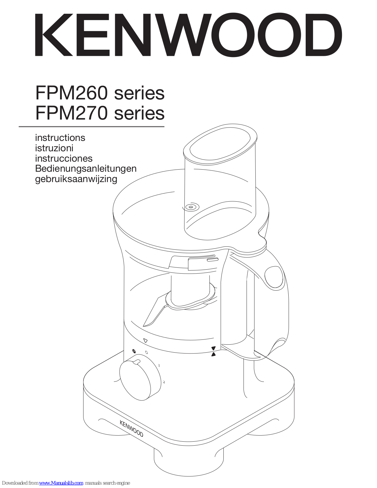 Kenwood FPM270 series, FPM260 series Instructions Manual