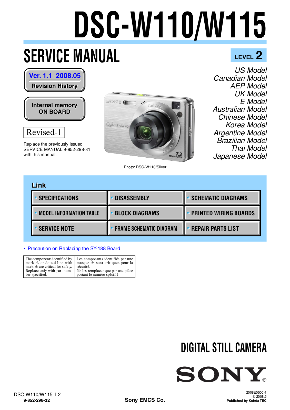 SONY DSC T99 Service Manual