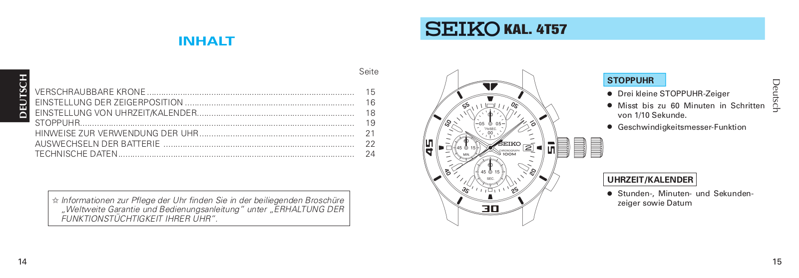 Seiko SKS647P1 operation manual