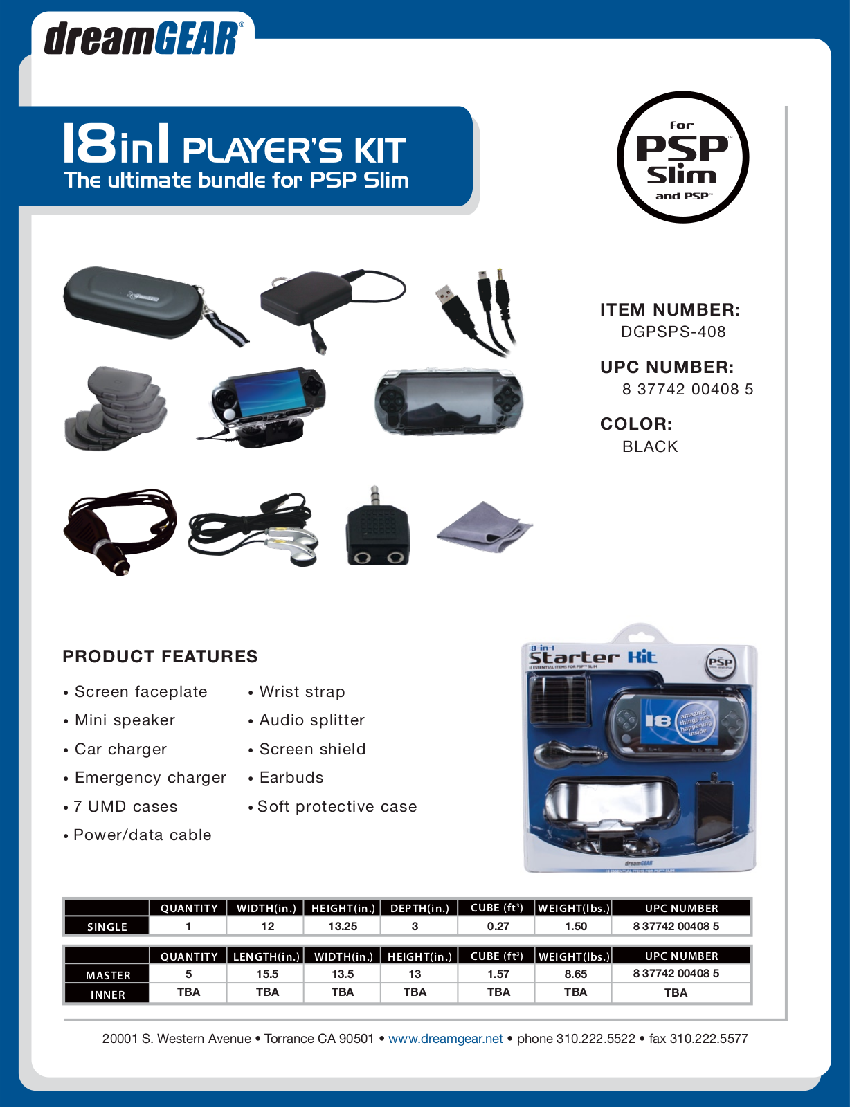 Dreamgear DGPSPS-408 DATASHEET