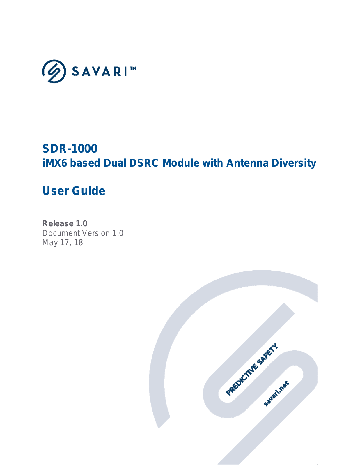 Savari SDR1000 User Manual