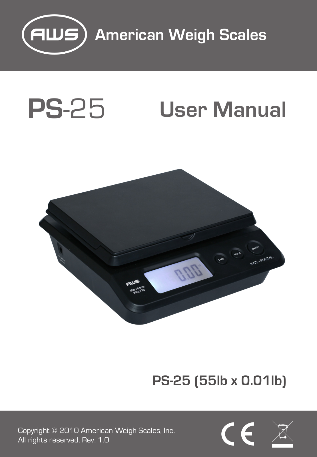 American Weigh Scales (AWS) AMW PS-25 User Manual