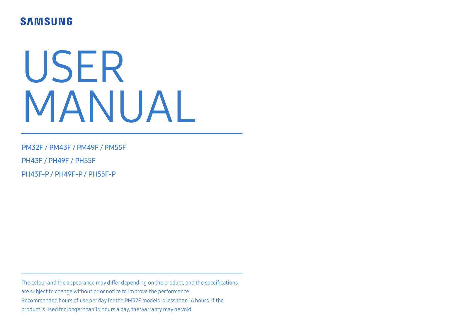 Samsung LH49PHFPMGC/EN User Manual