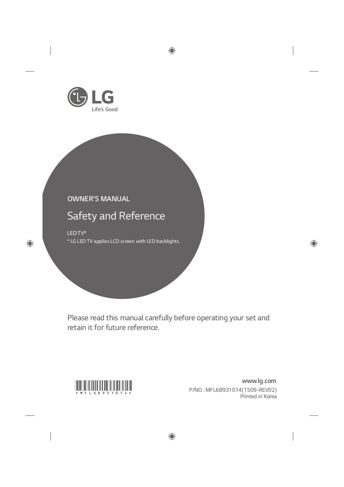 LG 43UF7707, 58UF8307 User manual