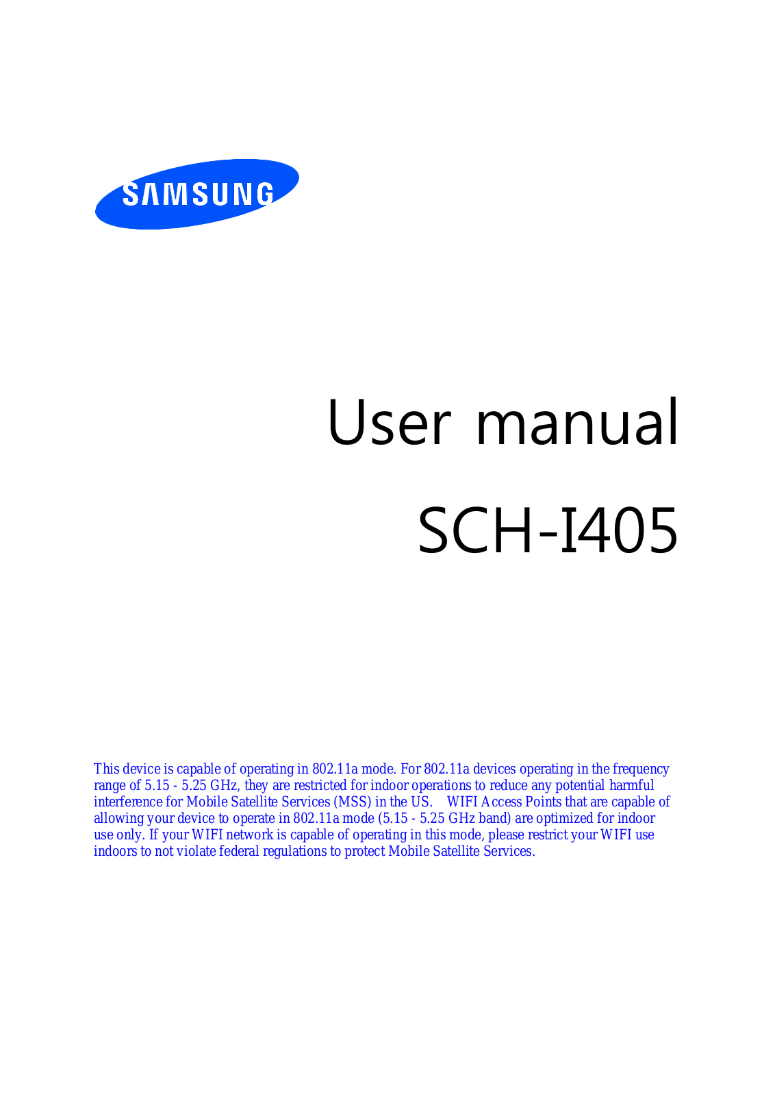 Samsung SCHI405U Users Manual