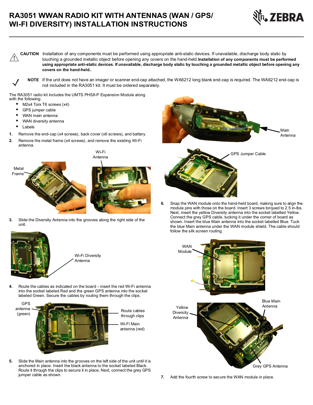 Zebra Workabout Pro 4 Installation Guide