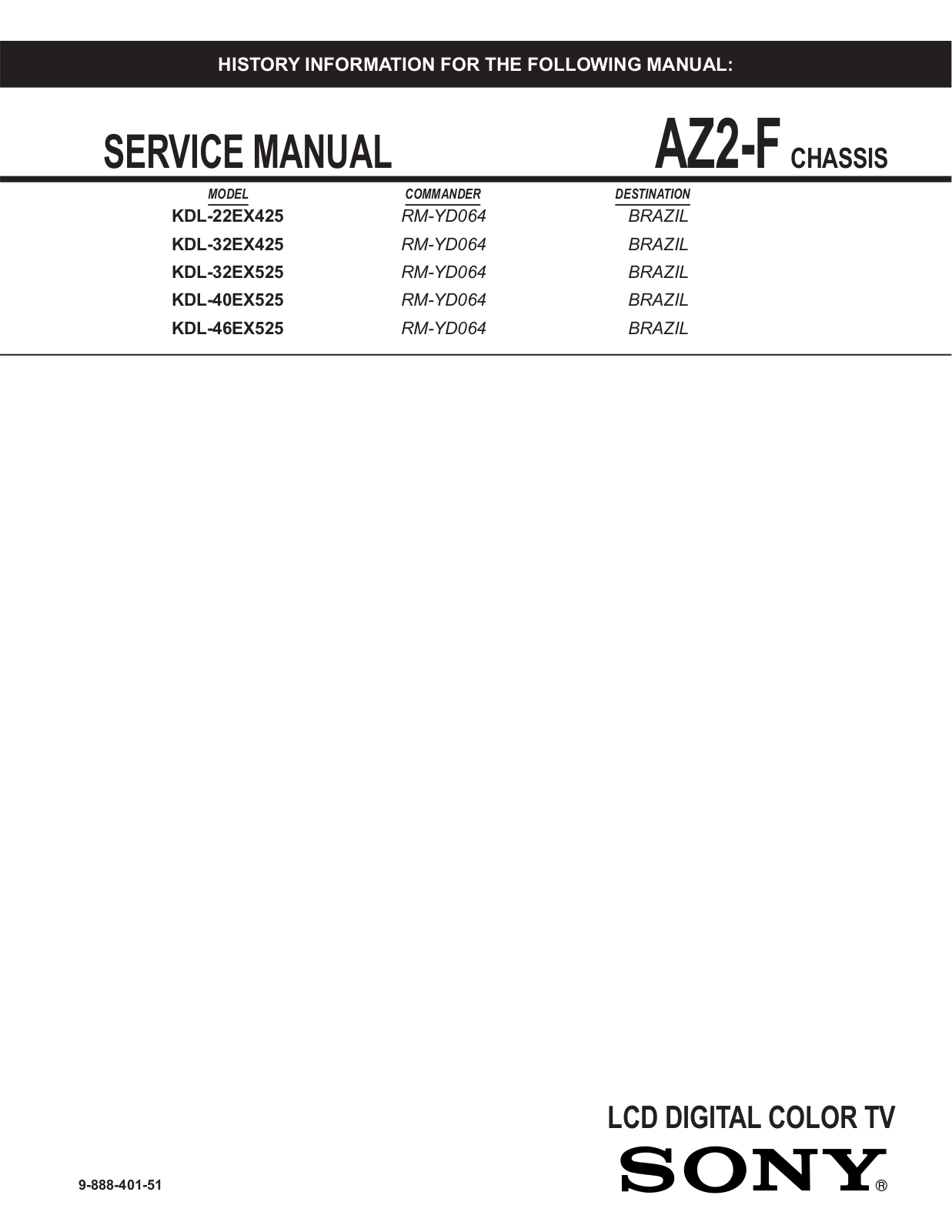 Sony KDL-40EX525 Schematic