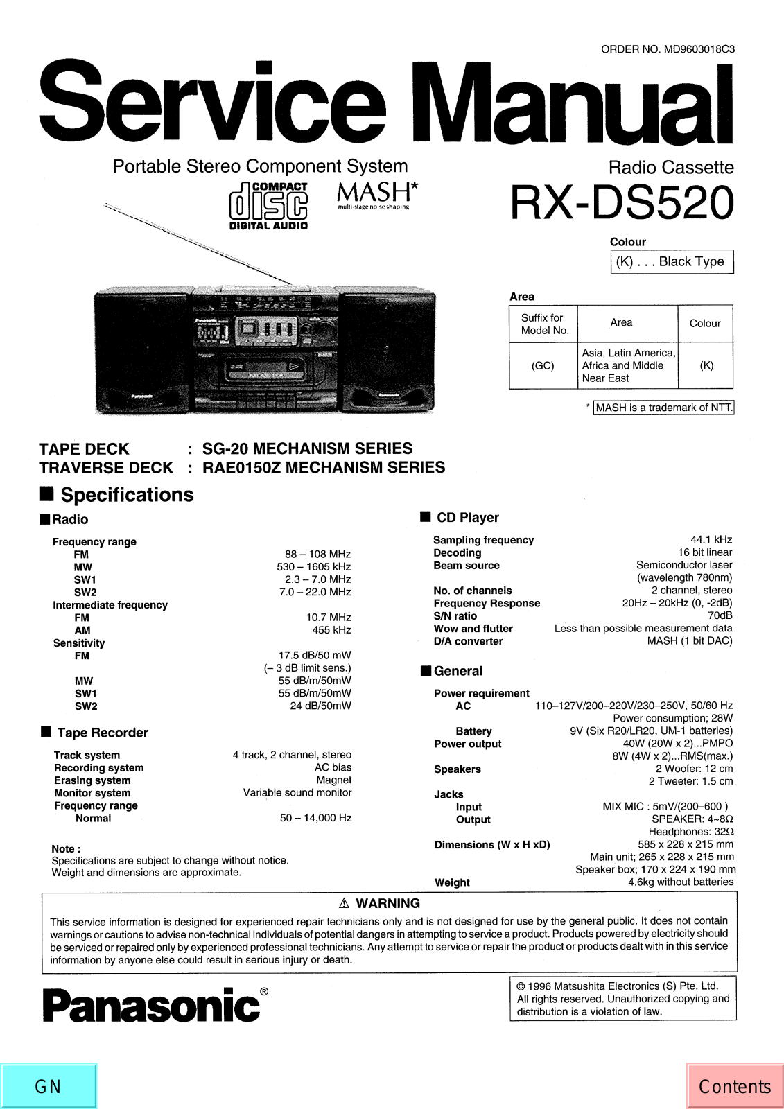 JVC RX DS520 GC Service Manual