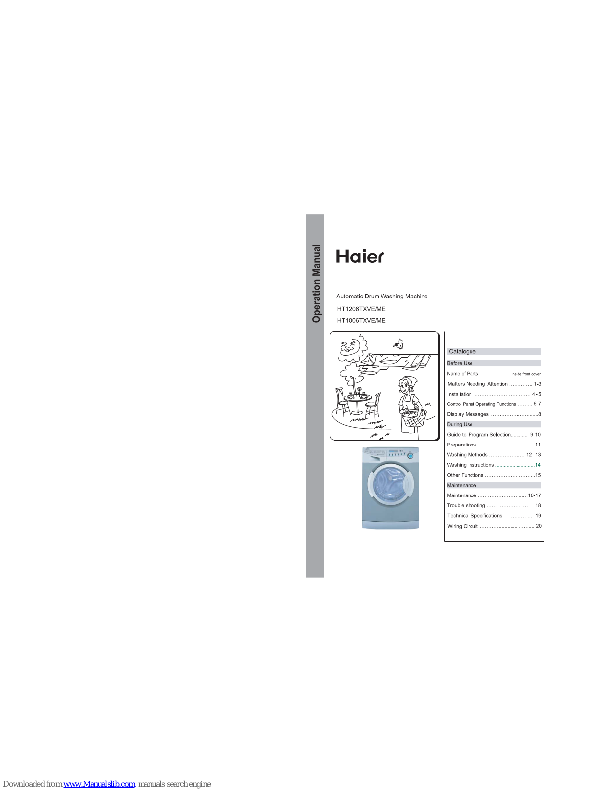 Haier HT1006TXVE, HT1206TXVE, HT1206TXME, HT1006TXME Operation Manual