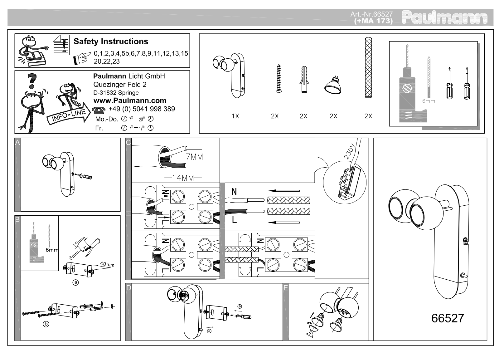 Paulmann 66527 Safety instructions - ManualMachine.com