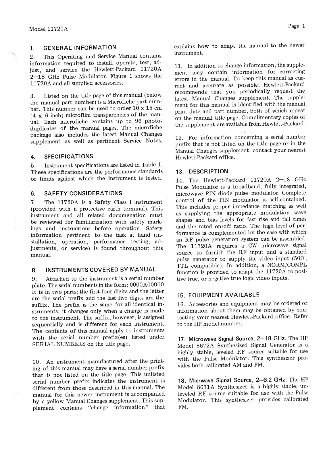 Agilent 11720A Data Sheet