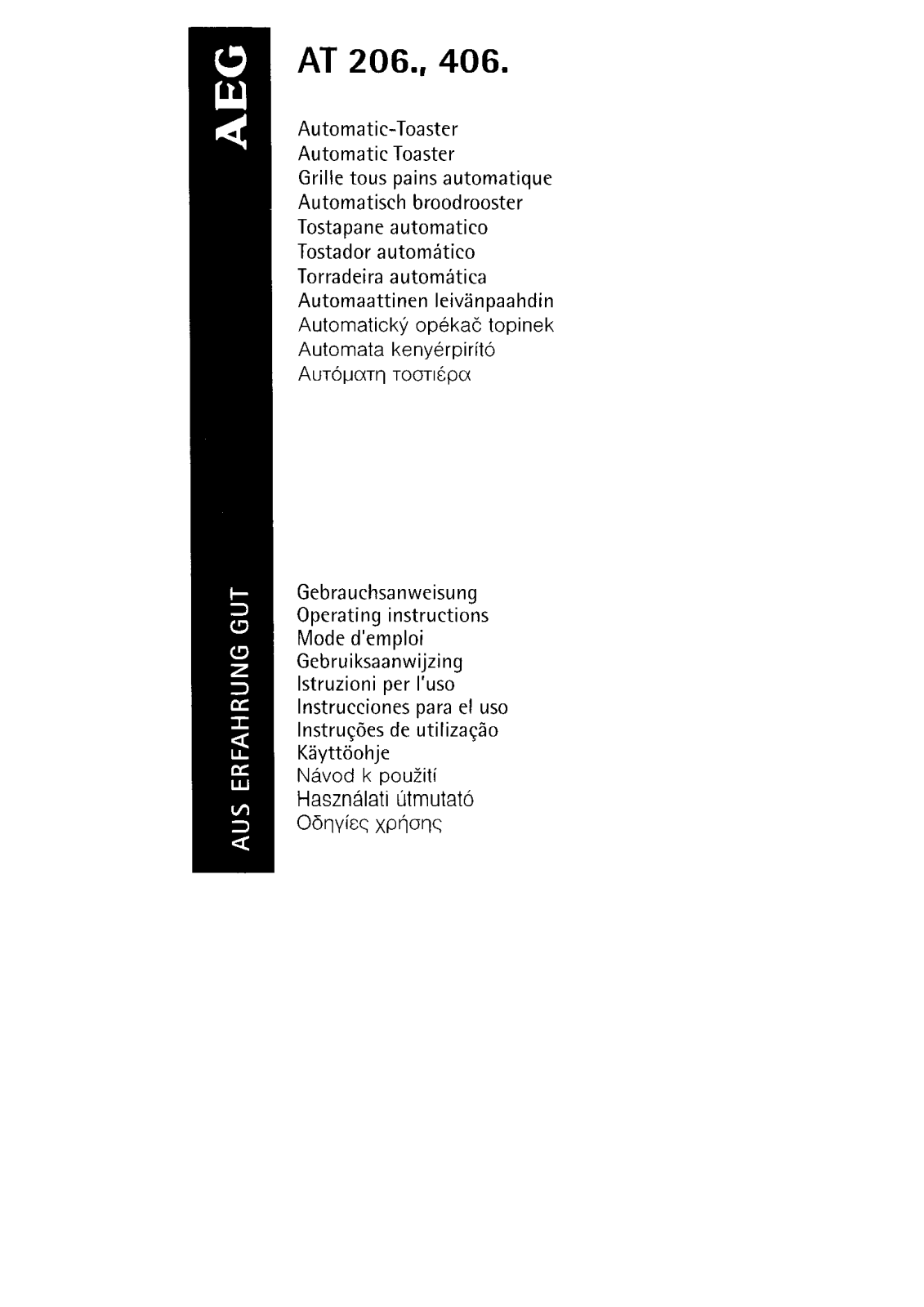 Aeg AT2061 Operating Manual