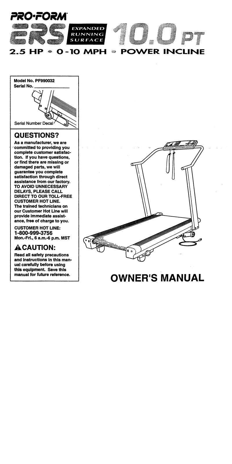 ProForm PF990032 User Manual