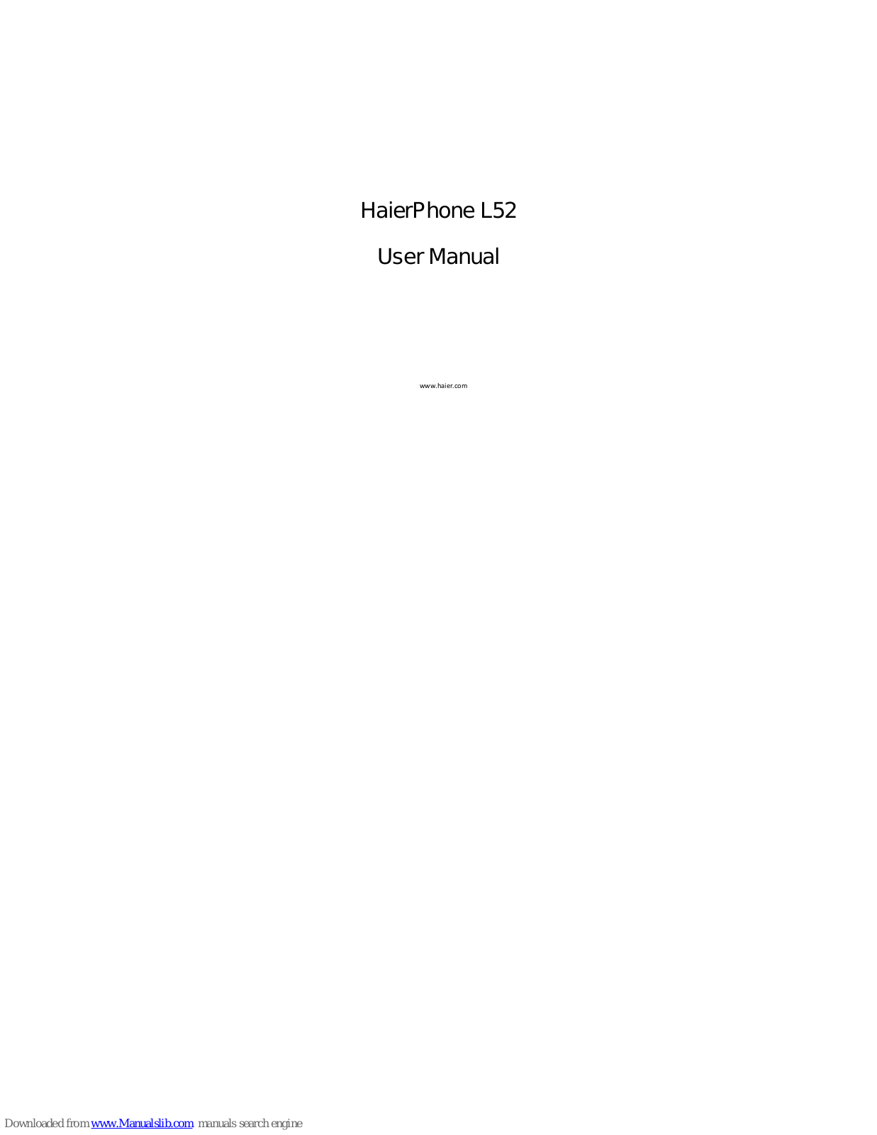 Haier HaierPhone L52 User Manual