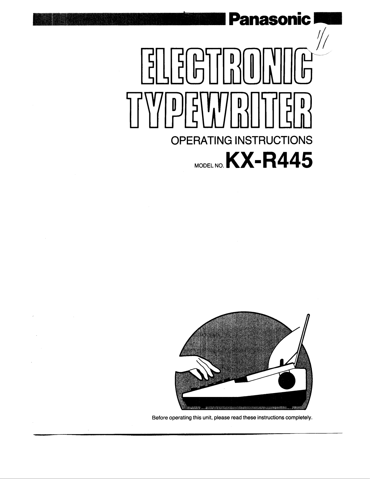 Panasonic KX-R445 User Manual