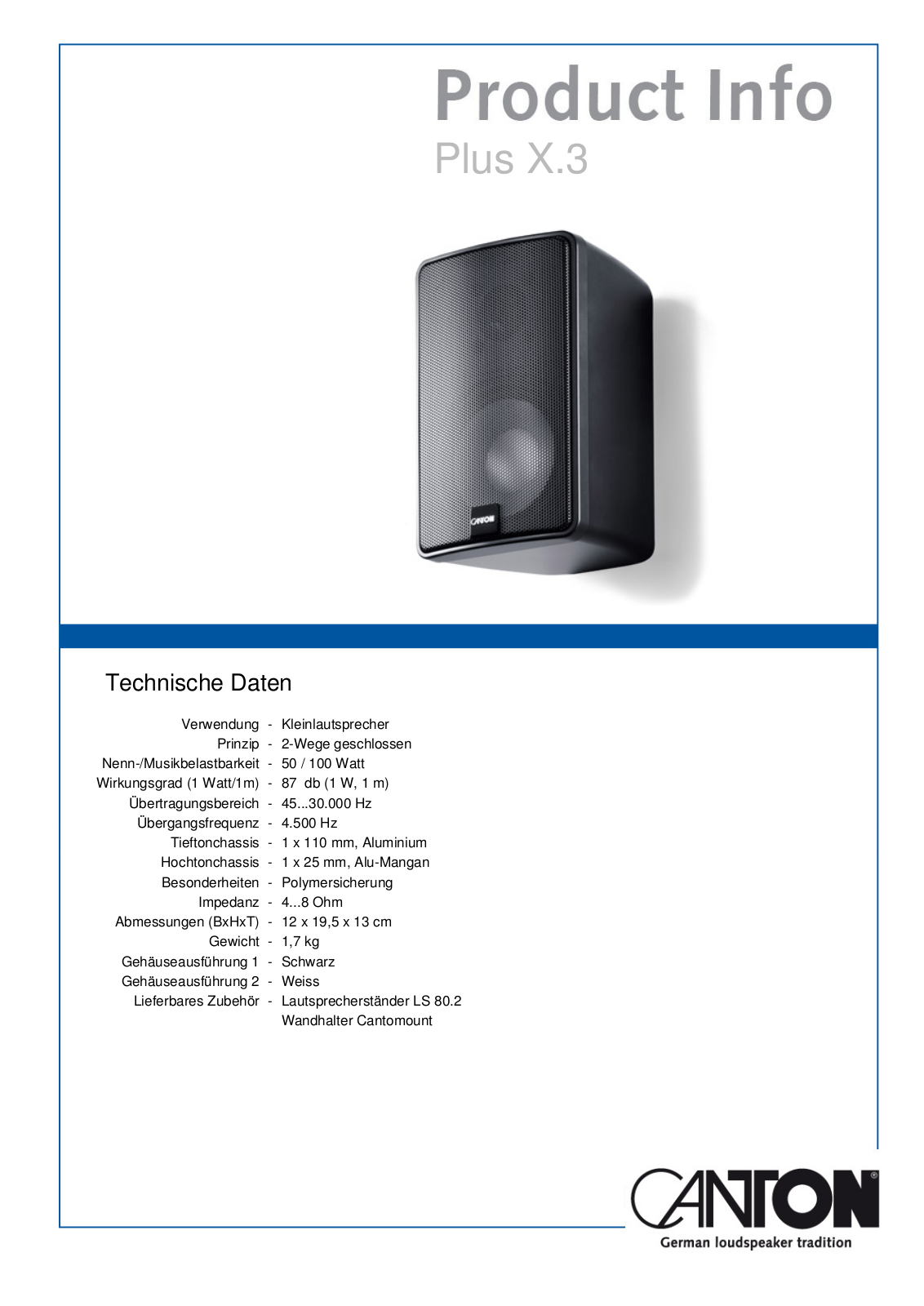 Canton Plus X.3 Service Manual