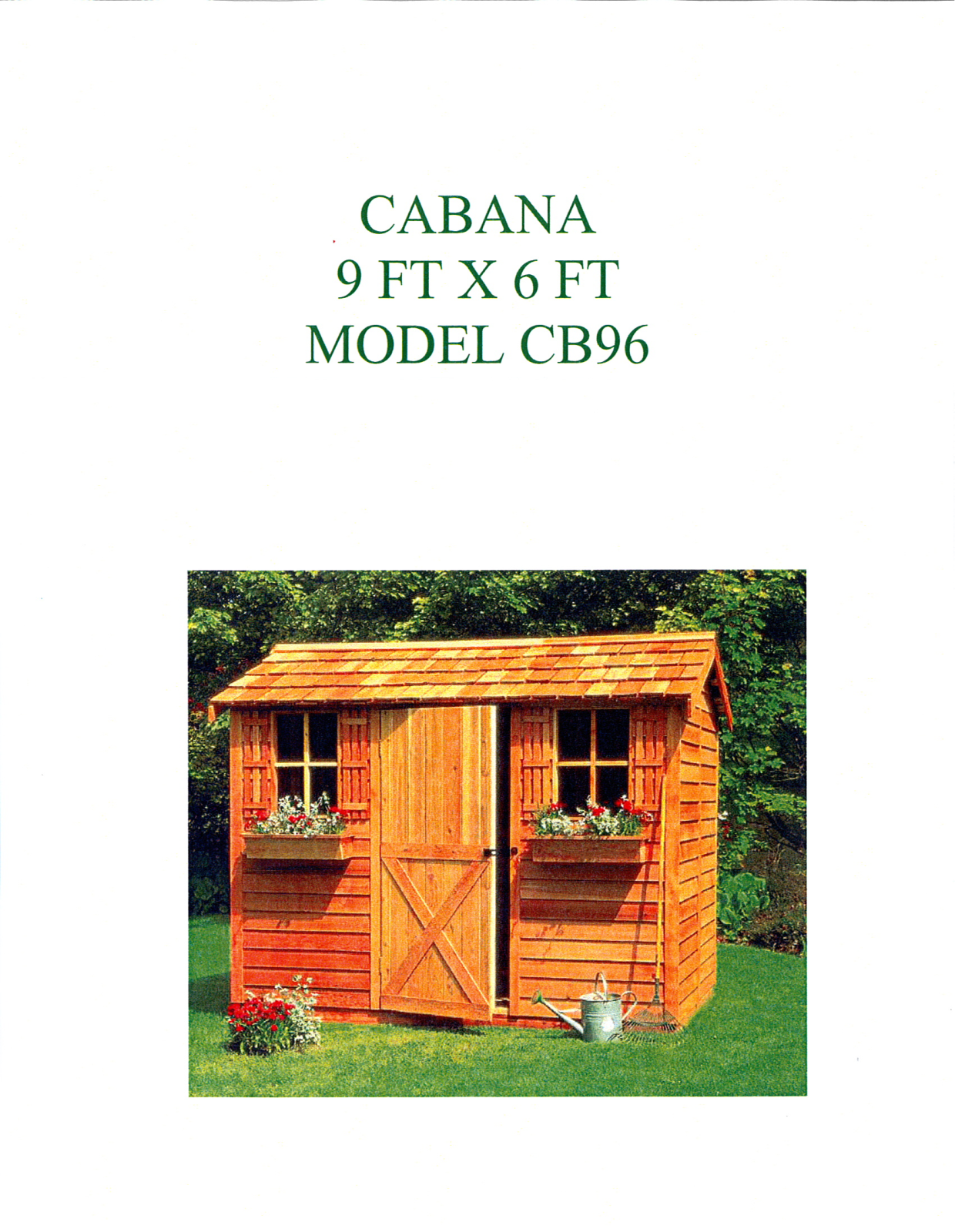 Cedarshed W001670873 Specifications - ManualMachine.com