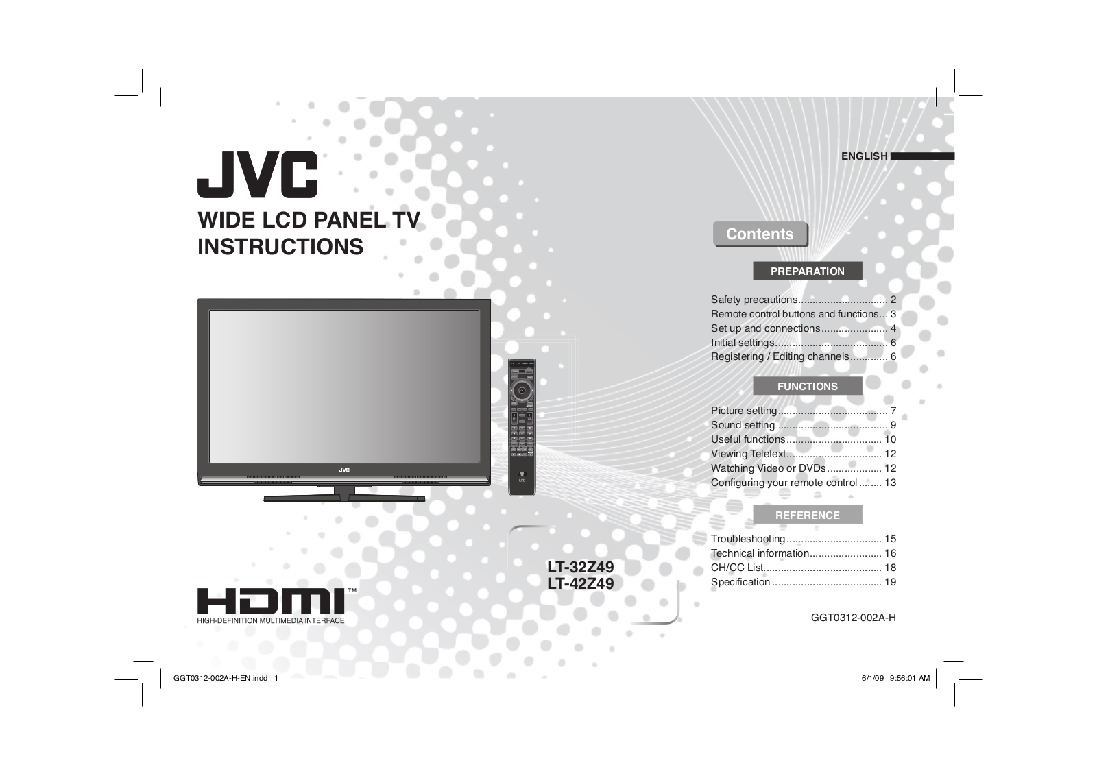 JVC 0509GLT-NF-MT, GGT0312-002A-H User Manual