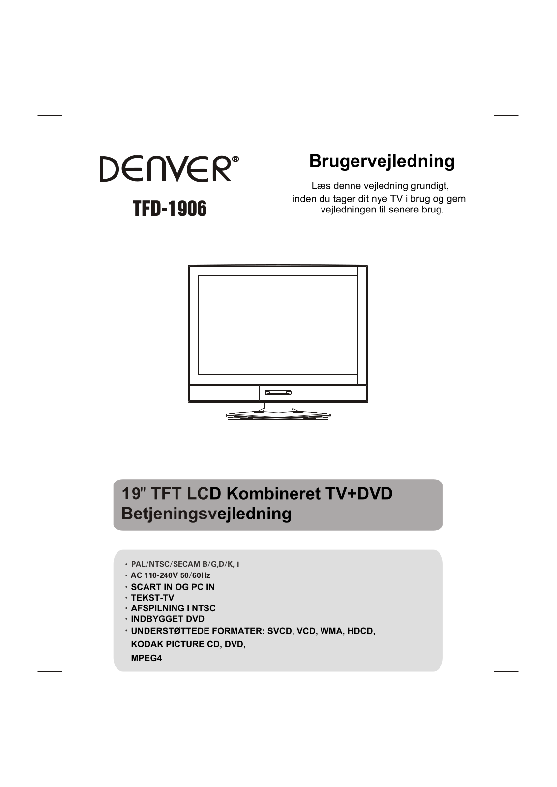 Denver TFD-1906 Instruction Manual