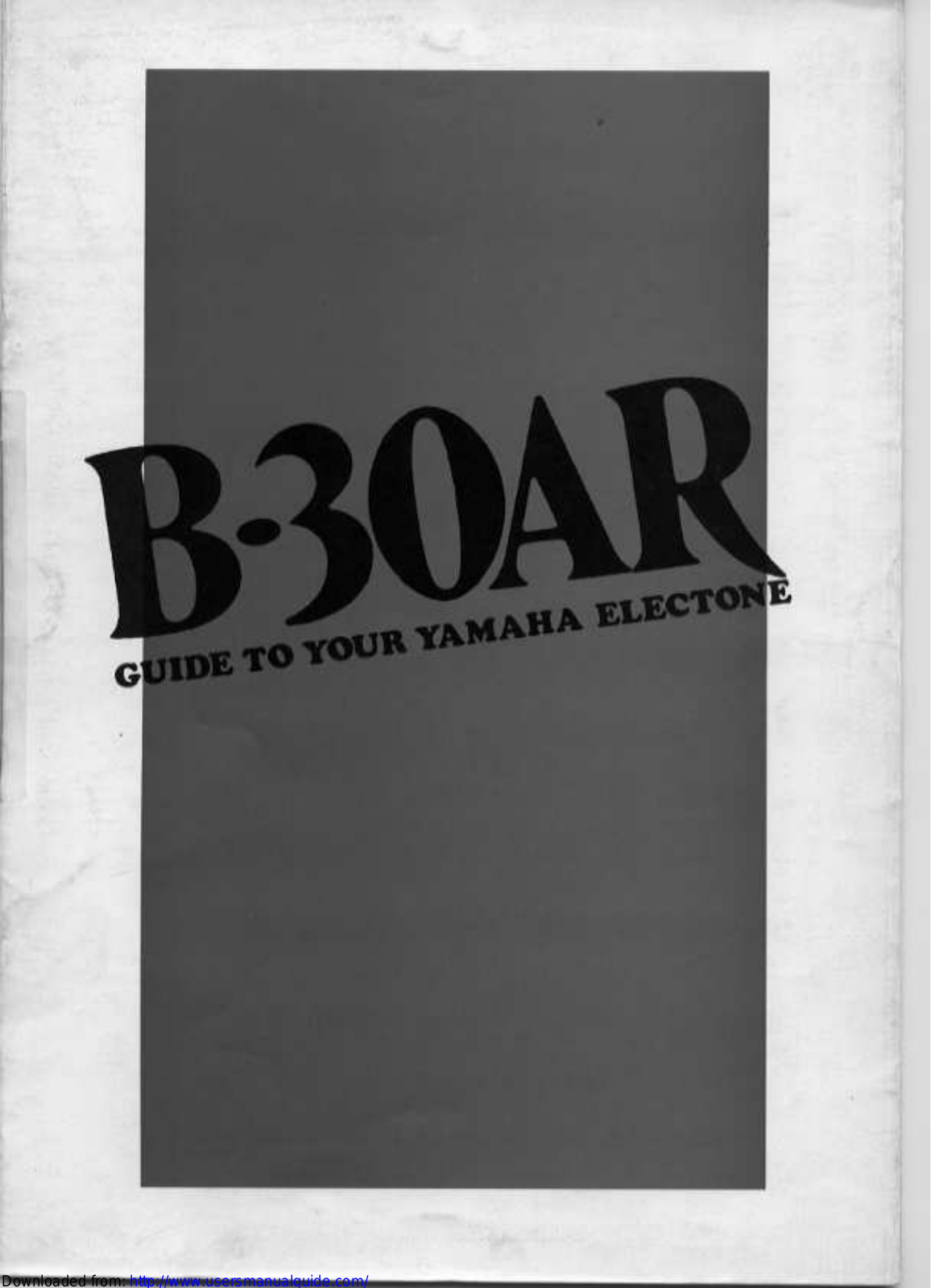 Yamaha Audio B-30AR User Manual