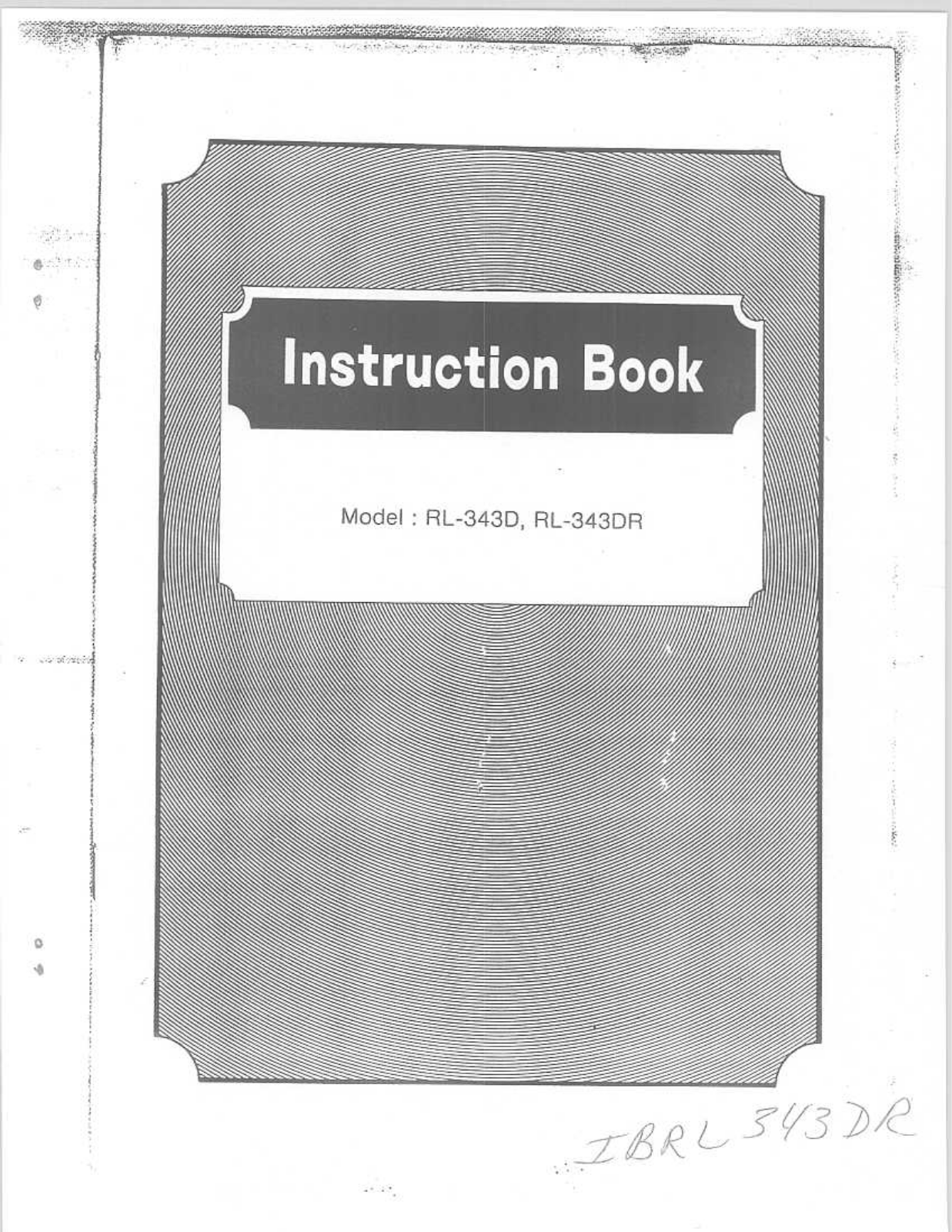 RICCAR RL343DR Instruction Manual