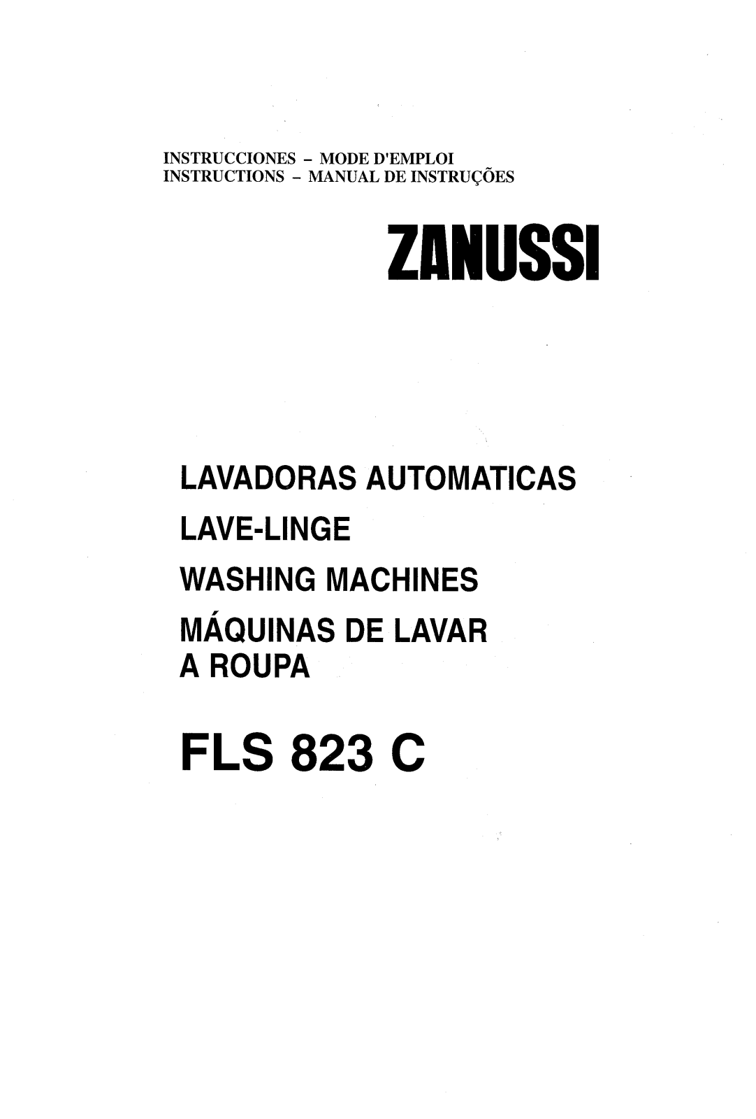 Zanussi FLS823C User Manual