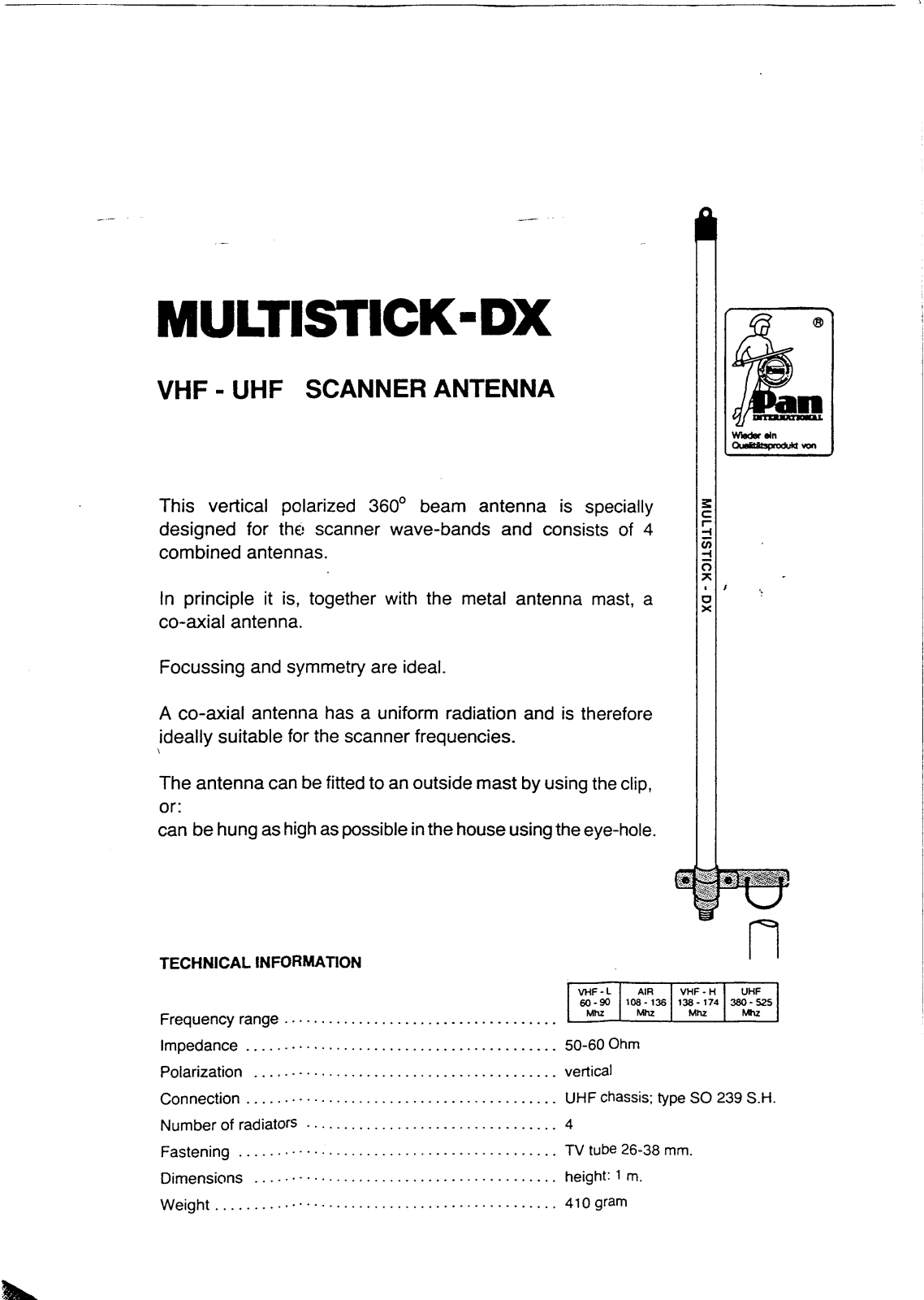 Albrecht Multistick DX Operating Manual