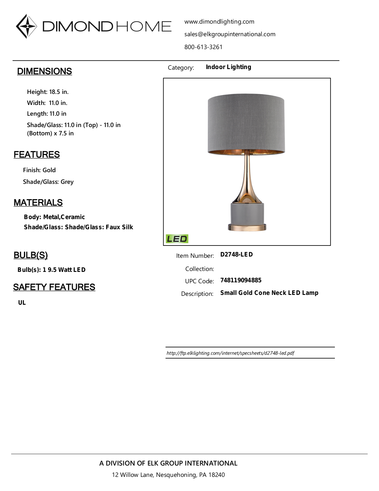 ELK Home D2748LED User Manual