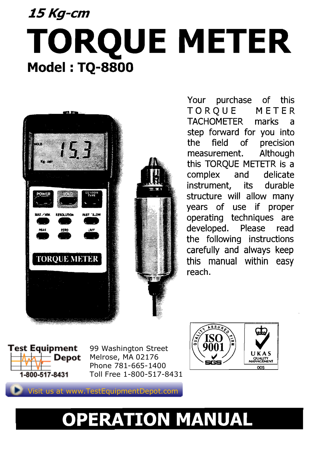 General Tools General Tools TQ8800 Manual - ManualMachine.com