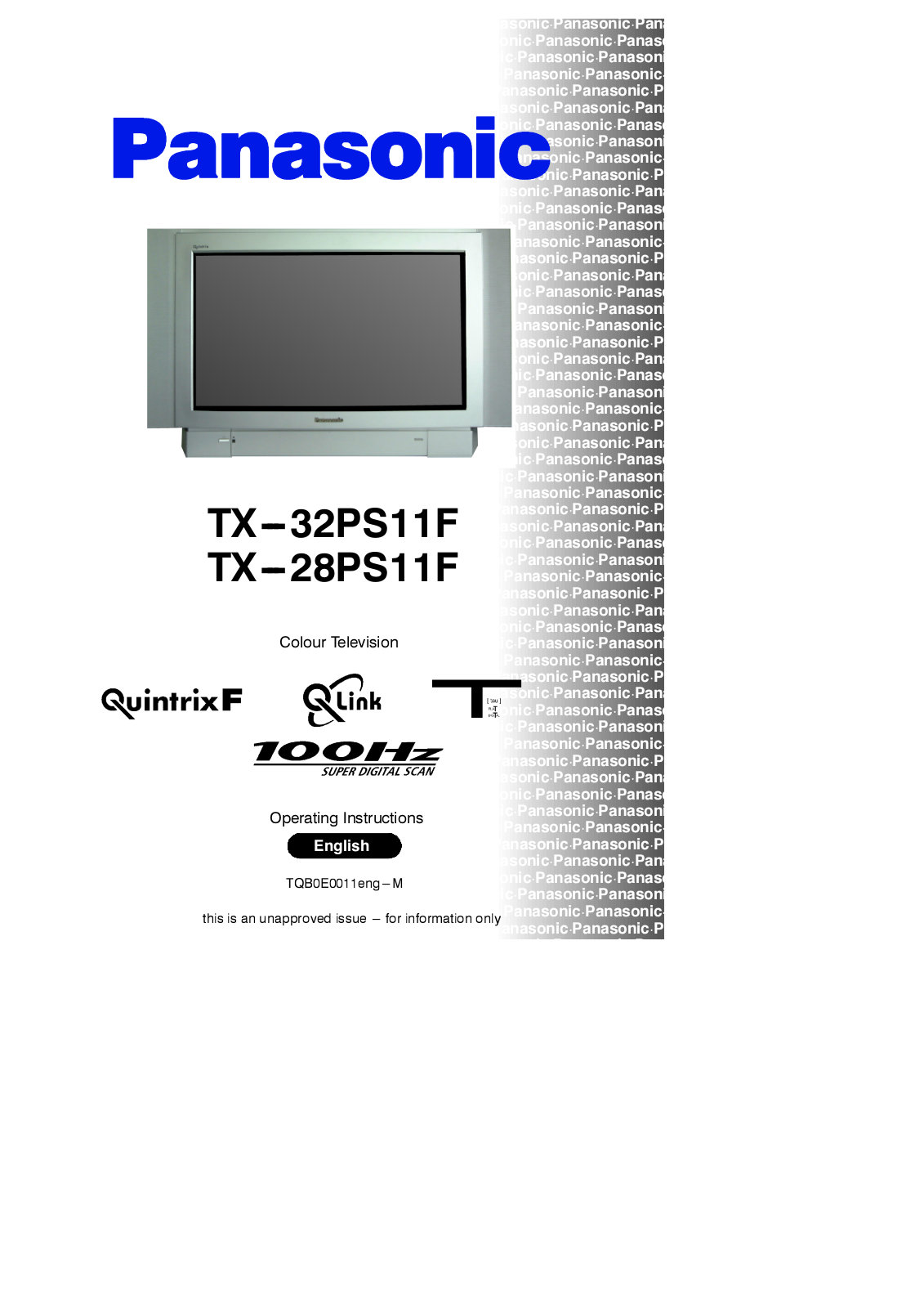 Panasonic TX-28PS11F, TX-32PS11F User Manual