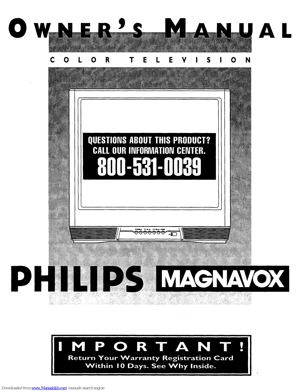 Philips Magnavox 27TS54C Owner's Manual