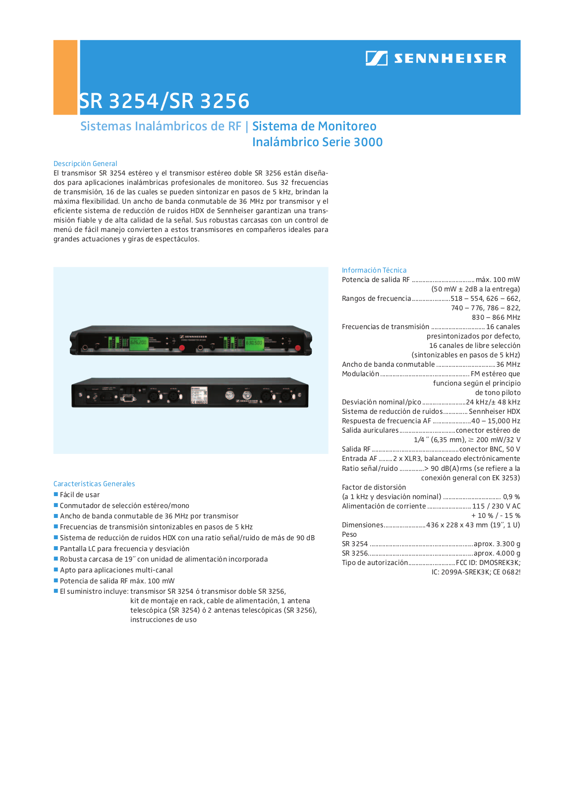 Sennheiser SR 3254, SR 3256 User Manual