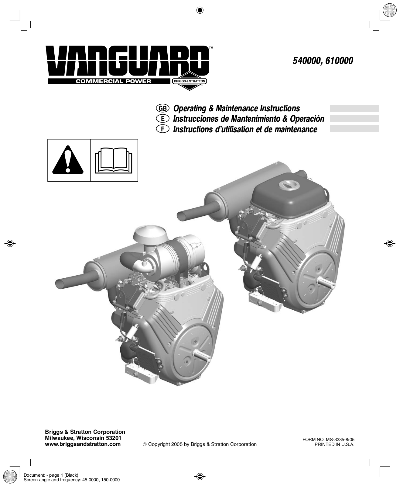 Vanguard 540000 User Manual