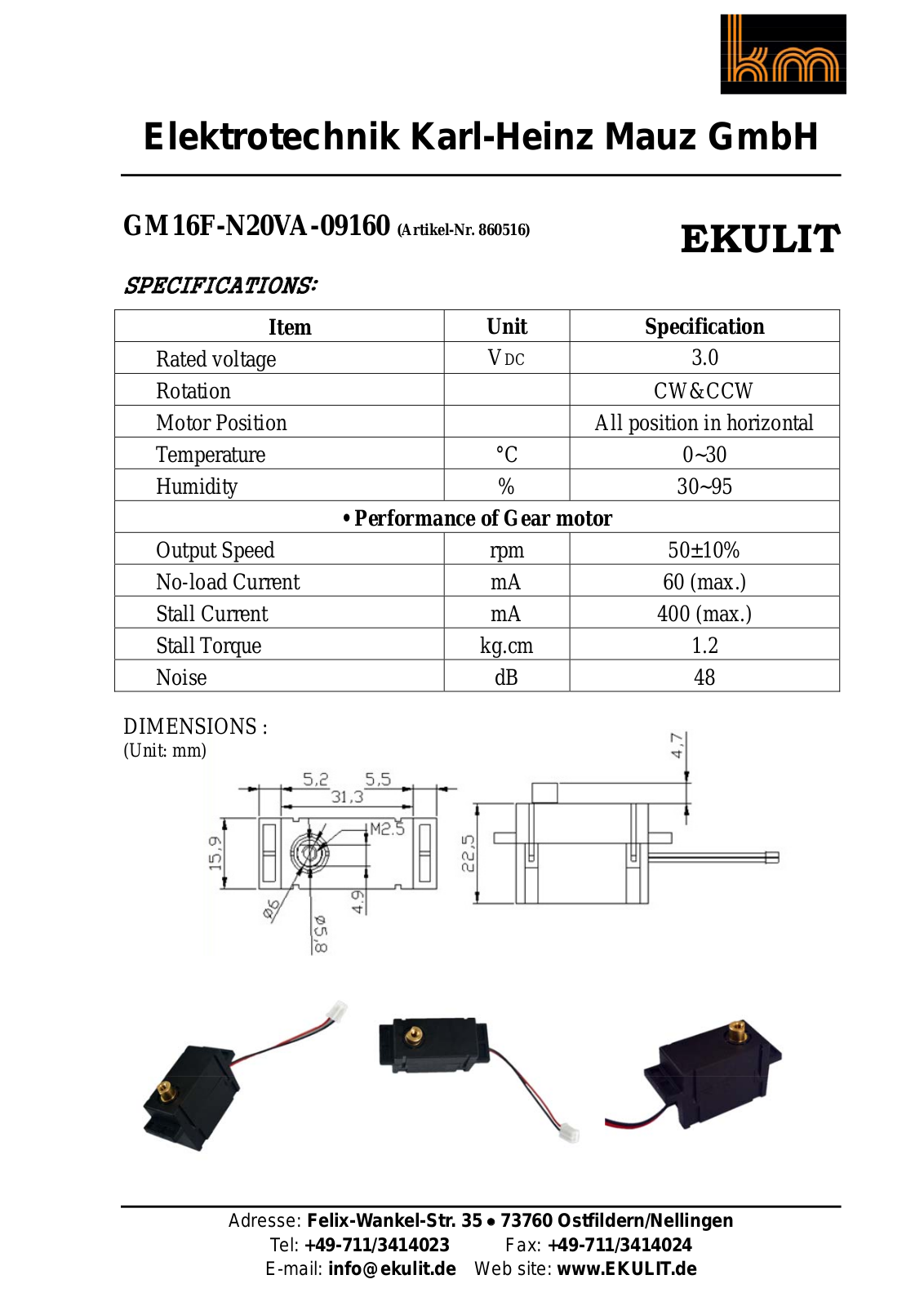 EKULIT GM42 3V Datasheet - ManualMachine.com