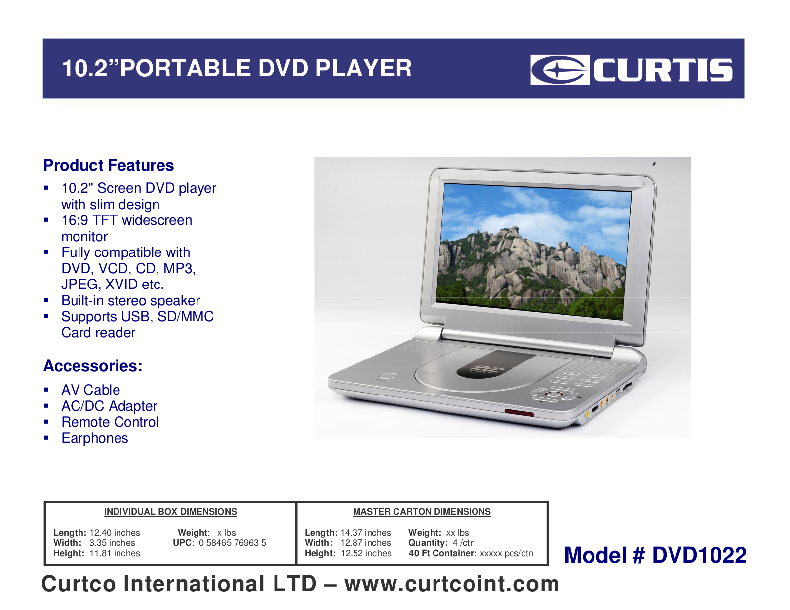 Curtis DVD1022 User Manual