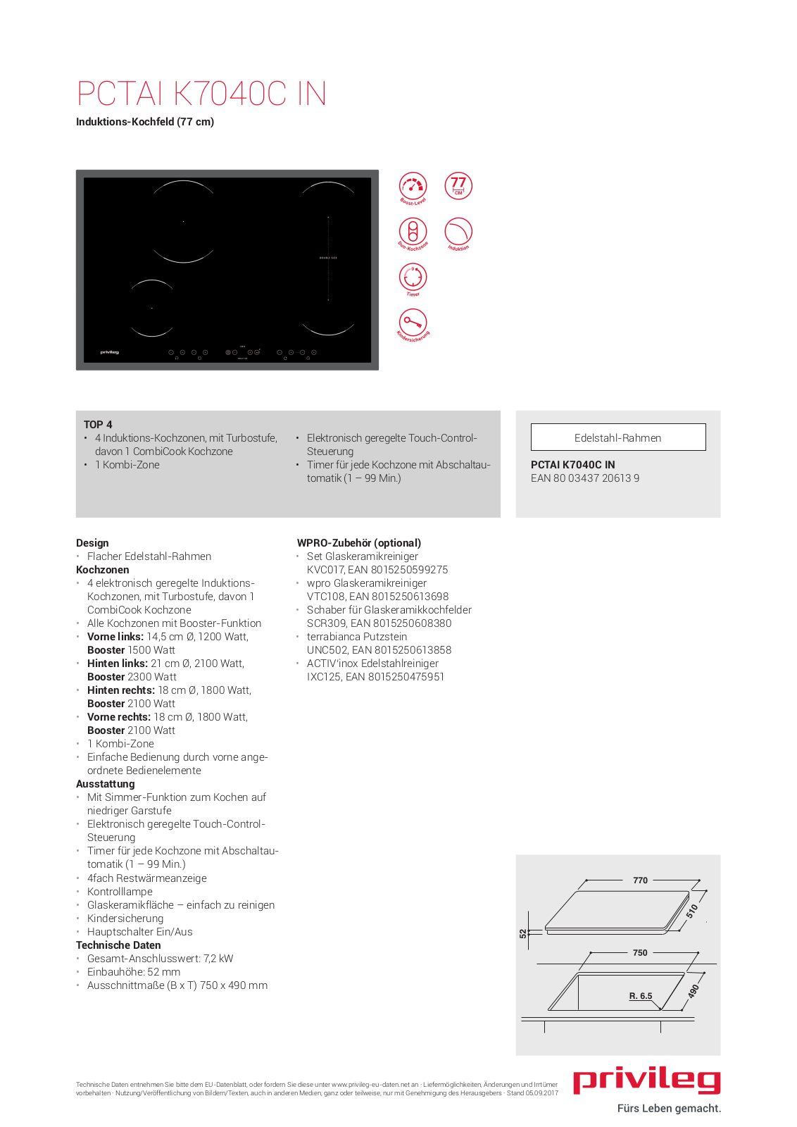 Privileg PCTAI K7040C IN User Manual