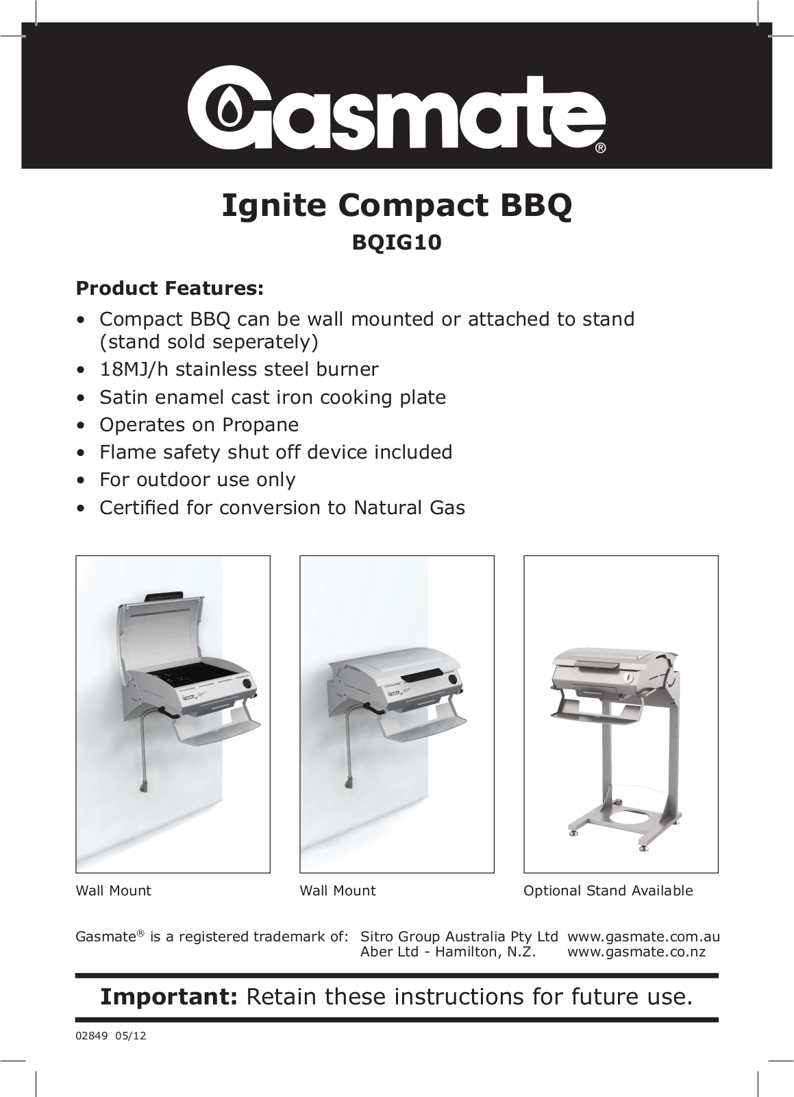 Graco BQIG10 User Manual