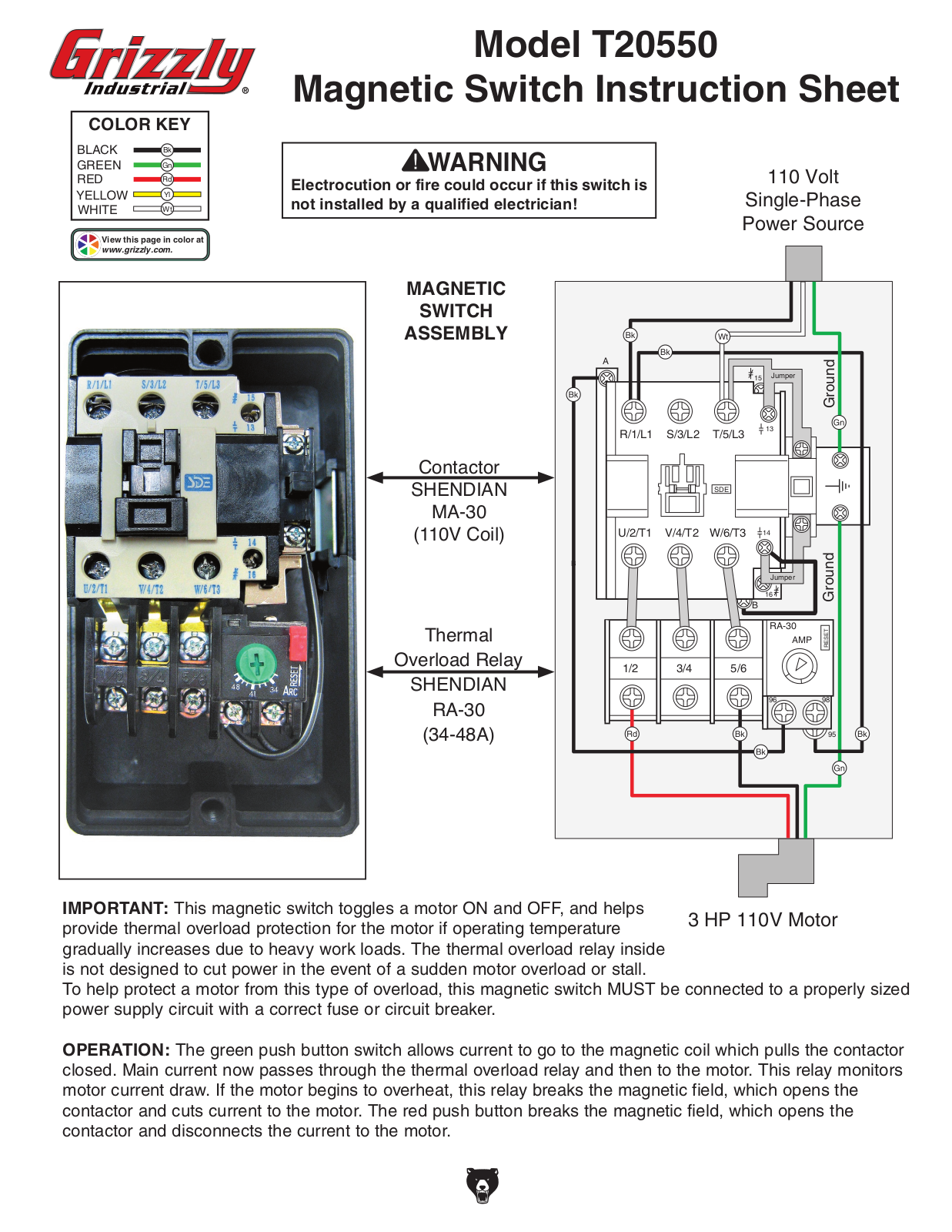 Grizzly T20550 User Manual