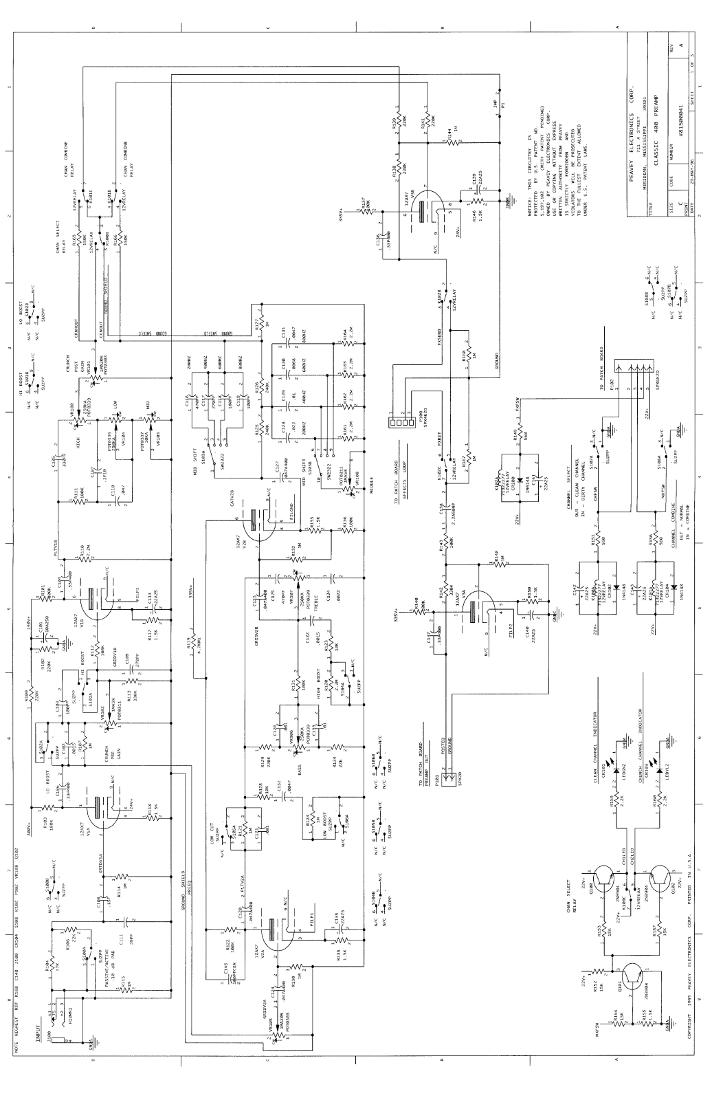 Peavey Classic 400 Schematic